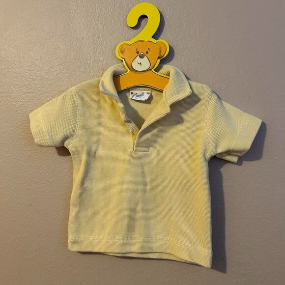 Yellow Baby Polo Collared Shirt Baby Togs Waffle Texture Easter Baby Boys Top - Picture 1 of 6